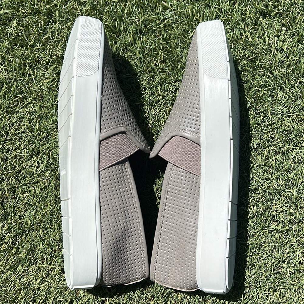 Like new VINCE Blair 5 Perforated Leather Slip-On Sneakers in Woodsmoke Size 5.5 - Picture 3 of 8